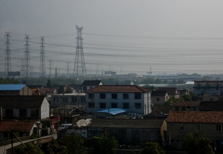 View from the MagLev train to Shanghai Airport