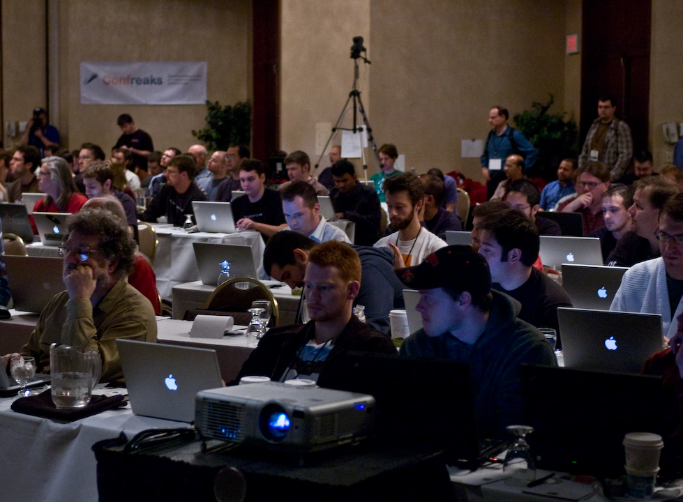 Macintosh computers at play at RubyConf 2007