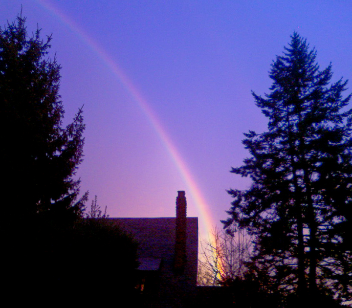 Rainbow in rainy winter dusk Rainbow in rainy winter dusk