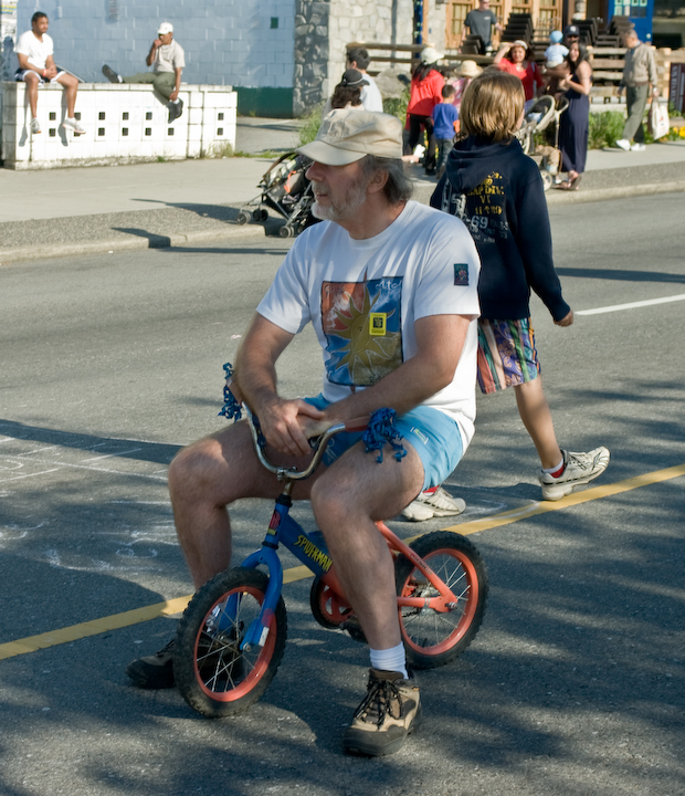 Elderly tricyclist at Car-Free Vancouver day