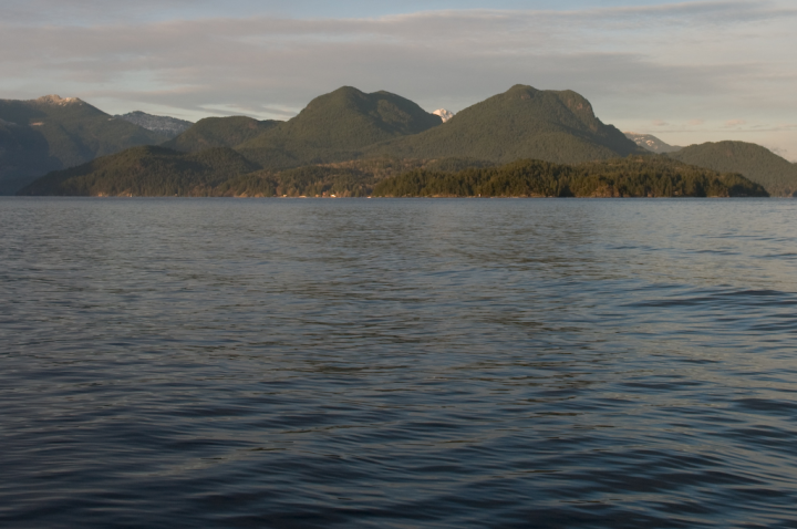 Gambier Island from Keats Island in November sun