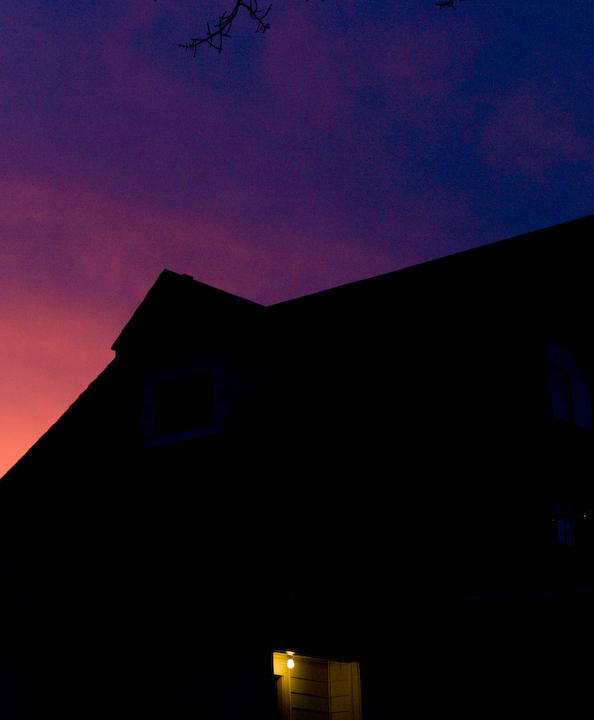 Residential skyline in early November dusk