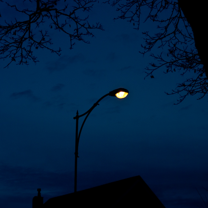Streetlight in early November dusk
