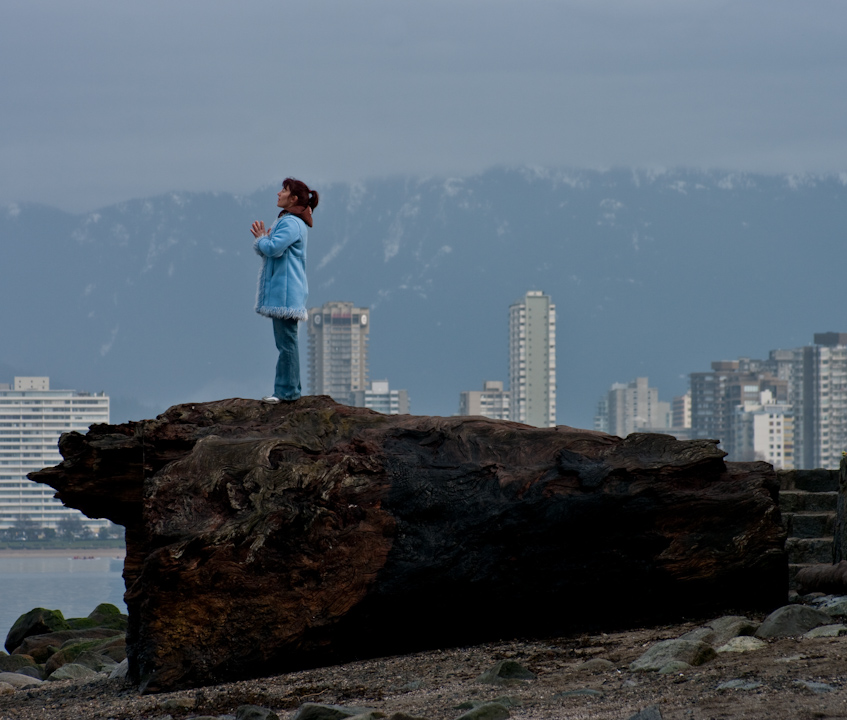 Yoga practice on the Vancouver oceanfront