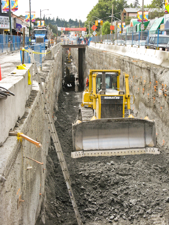 The Canada Line under cut-and-cover construction