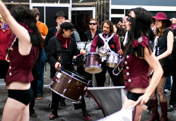 The Extra Action Marching Band in action at CommunityOne