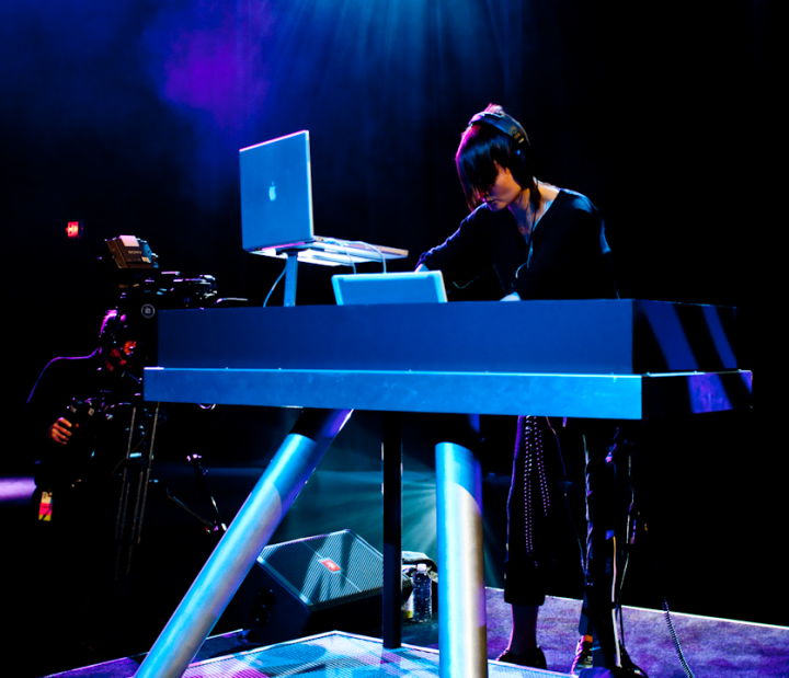 DJ lays down the beats at the opening of JavaOne