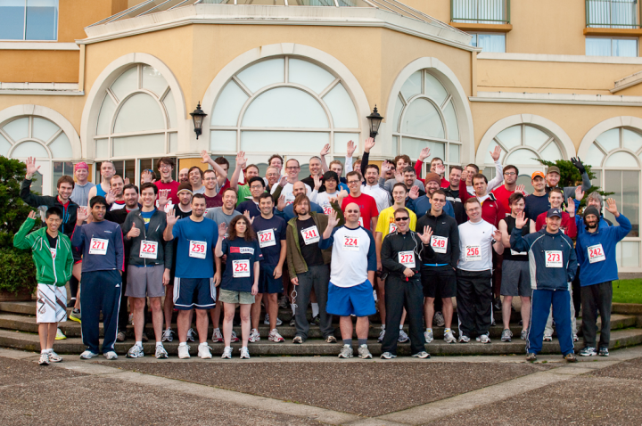 Participants in the 5k run at RubyConf 2009