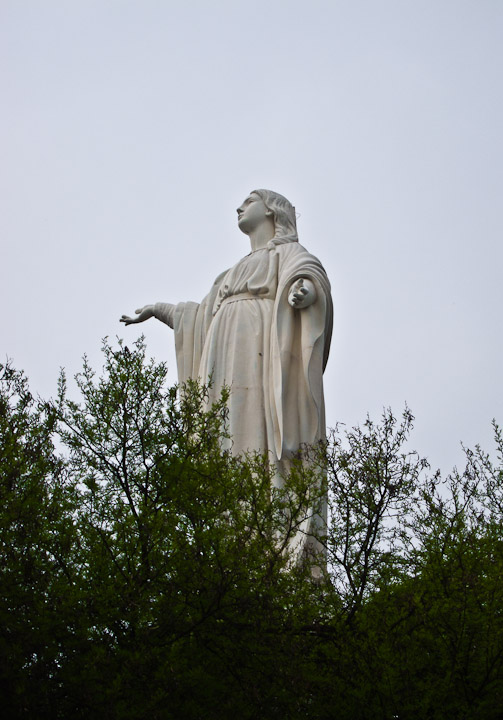 Statue of the virgin at the summit of Cerro San Cristóbal, Santiago