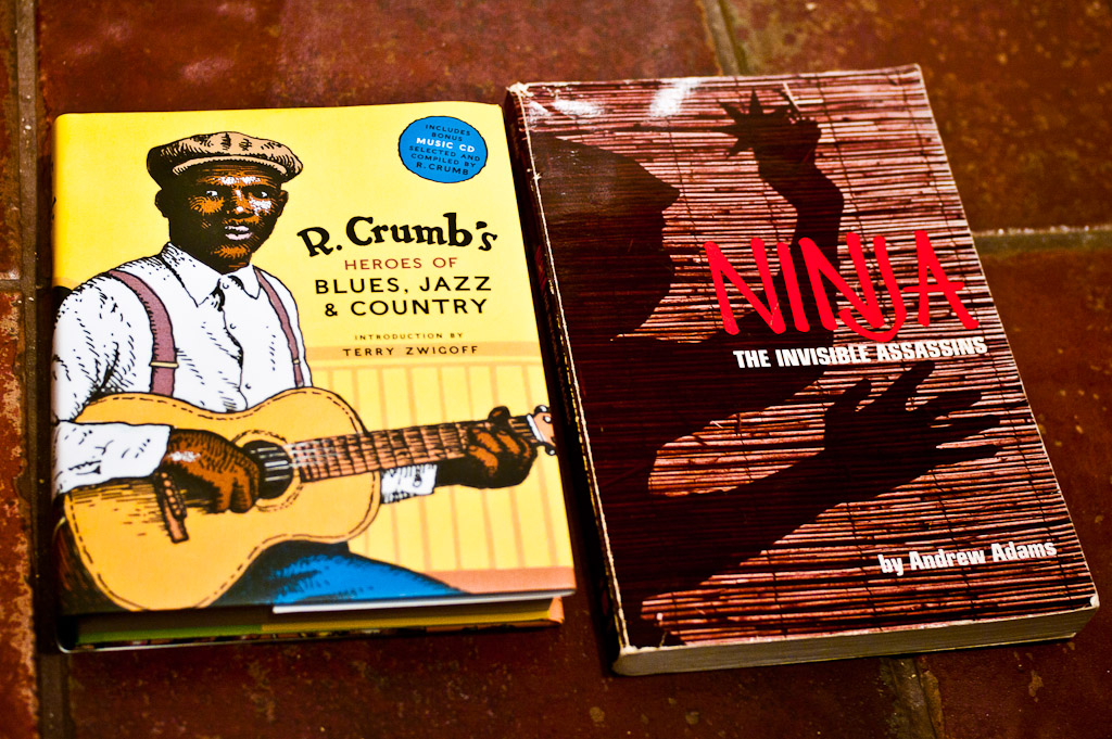 Heroes of Blues Jazz and Country by R.Crumb and Ninjas, The Invisible Assassins by Andrew Adams