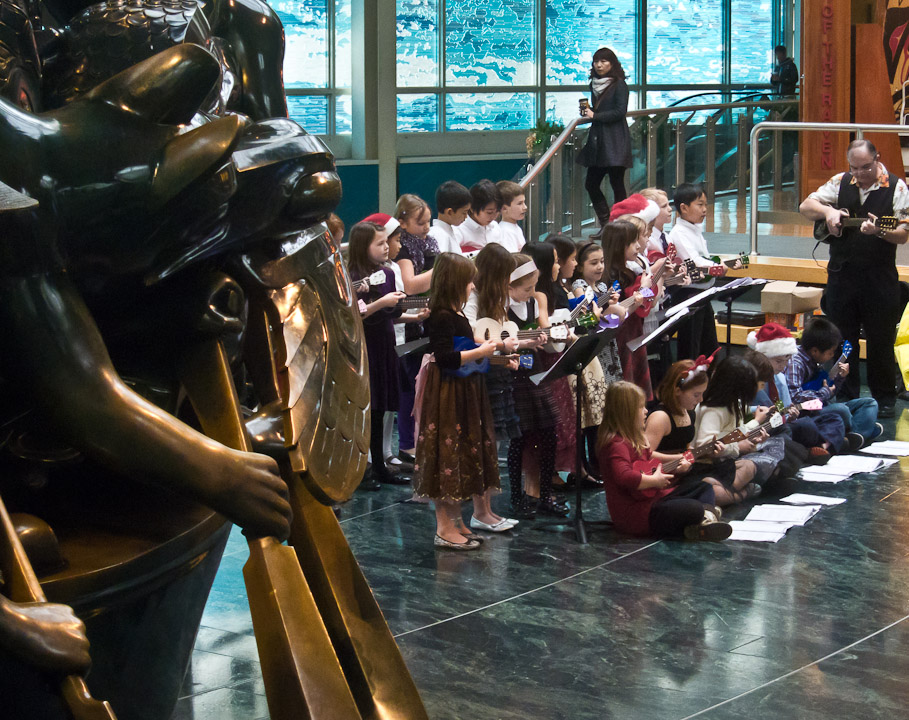 Children’s Ukulele Orchestra at Vancouver airport