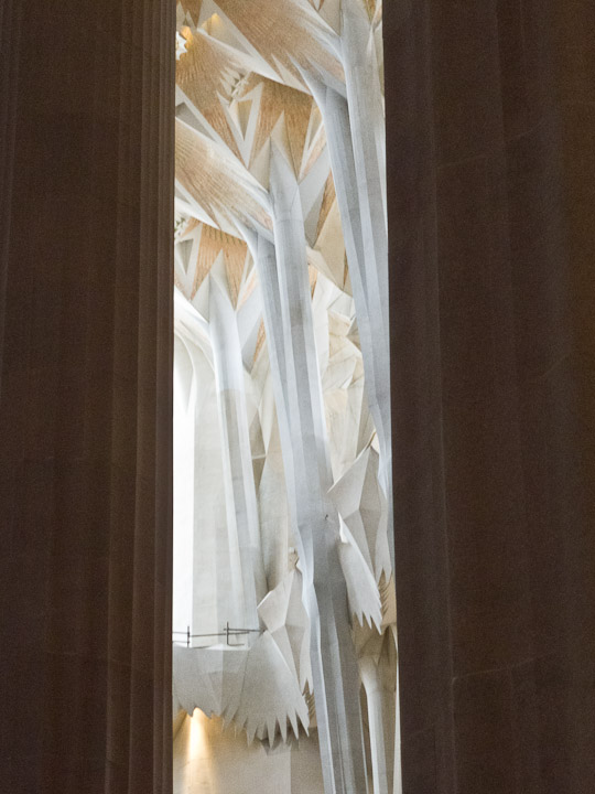 Sagrada Familia, interior with columns and pillars
