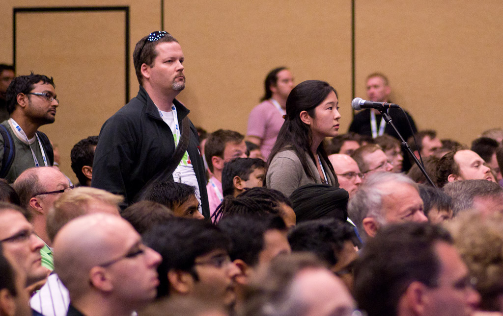 People questioning the Android Fireside Chat panel at Google I/O 2011