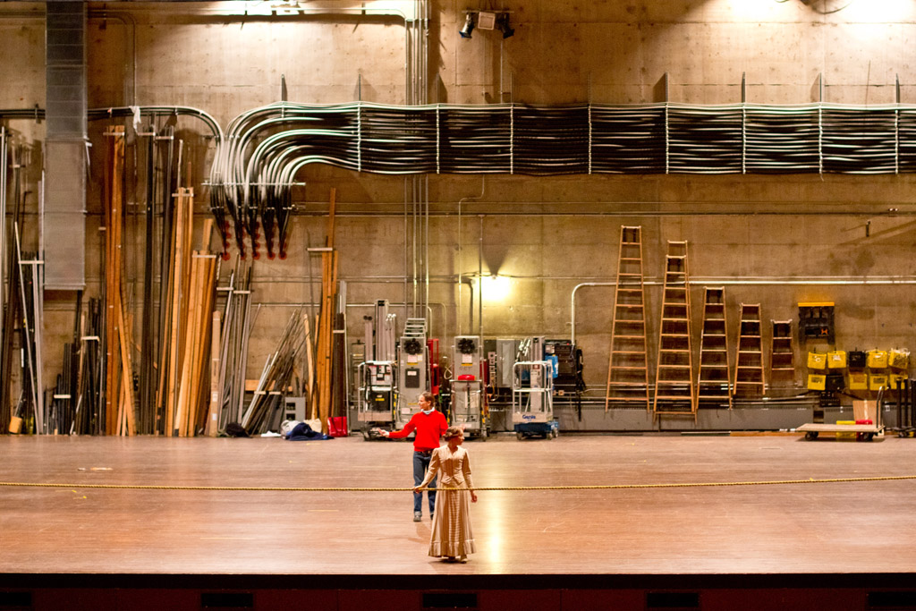 All the Way Home rehearsal on the stage of the Queen Elizabeth Theatre