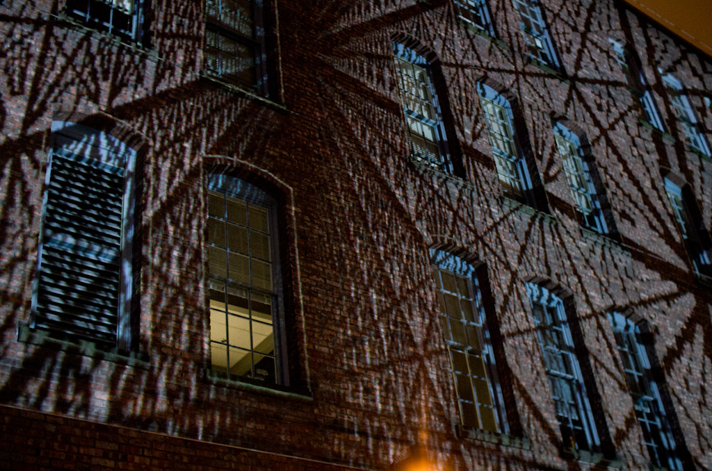 Illuminated Yaletown building