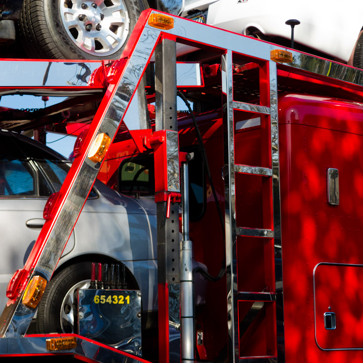 Red and silver truck