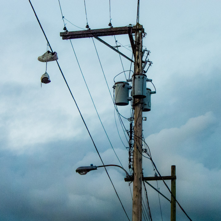 Wires and poles and shoes