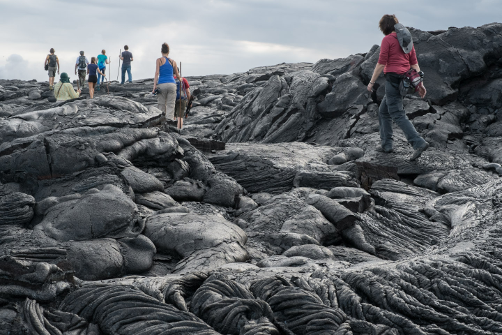 Walking across cold lava to hot lava Walking across cold lava to hot lava
