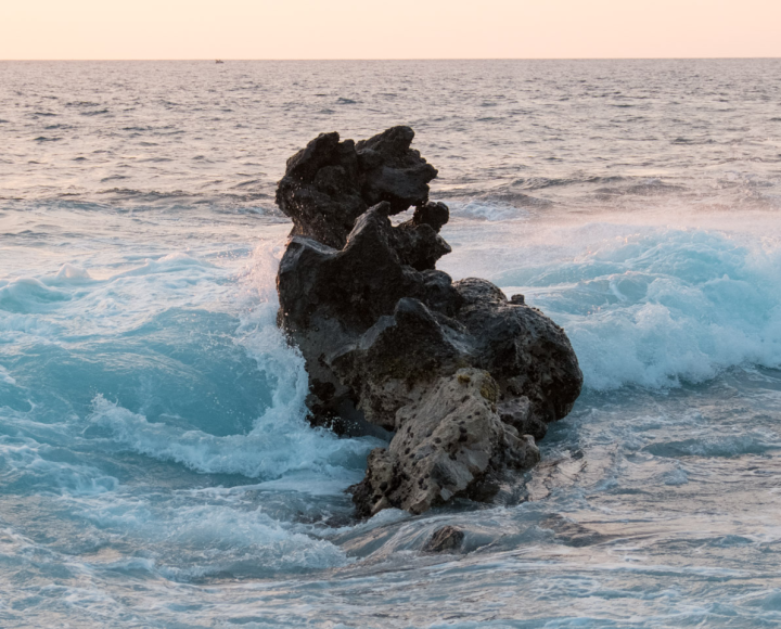 A stone personage in the waves