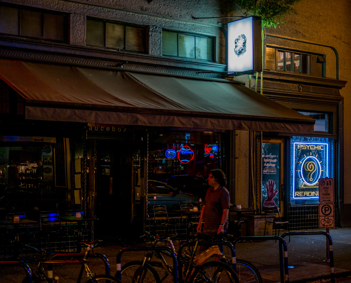 Corrected Portland evening street view