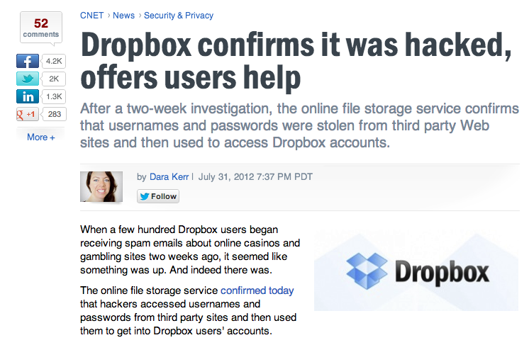 DropBox password hack