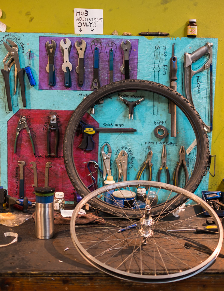 Tools at Vancouver’s Our Community Bikes