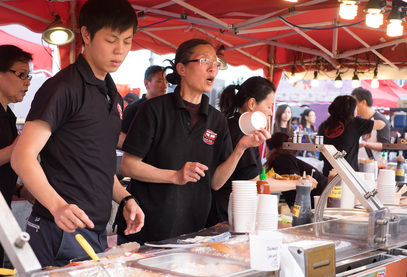 Food vendors working hard at the Richmond Night Market