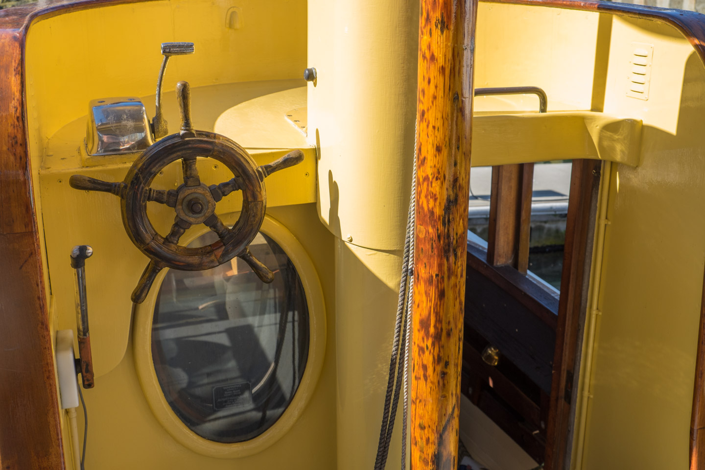 Vintage Tugboat cockpit