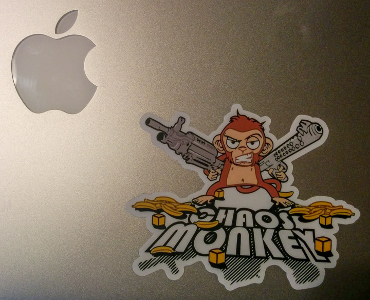 Chaos Monkey laptop sticker