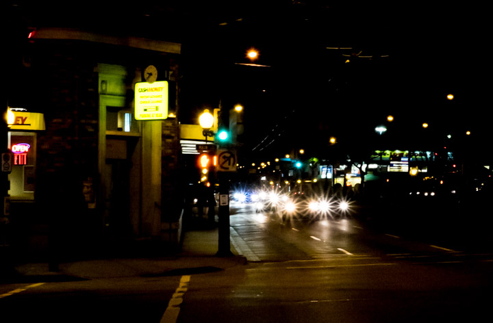 Vancouver street at night