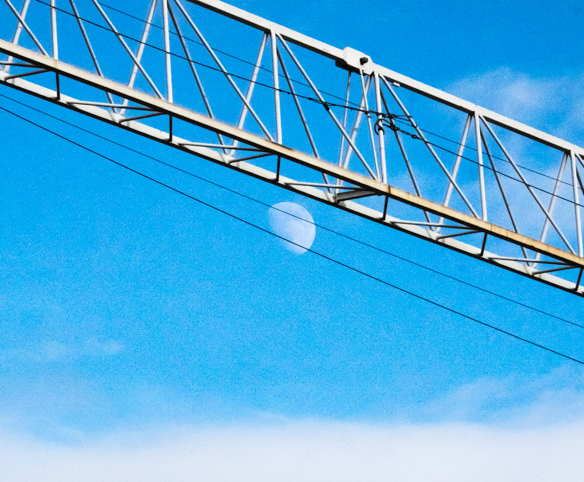 The moon and crane arm