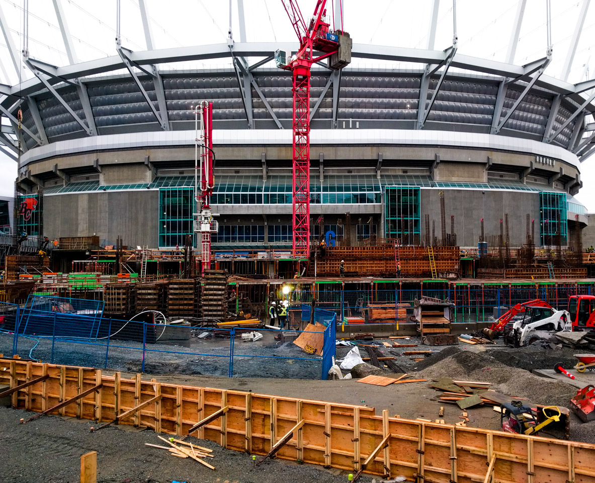 #Bike2WorkPix Construction; B.C. Place in the background