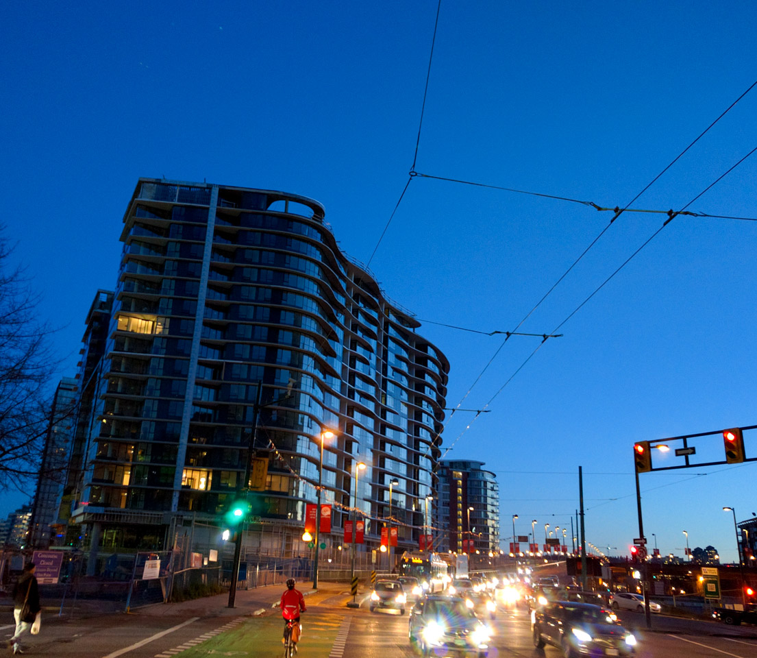 Southbound approach to the Cambie Bridge