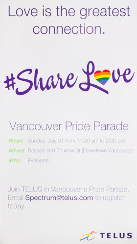 Pride parade Telus marketing