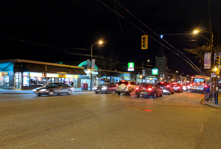 Vancouver night street scene