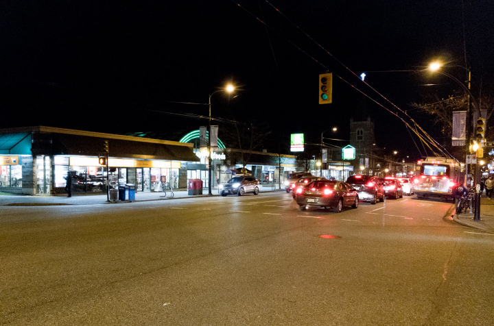 Vancouver night street scene