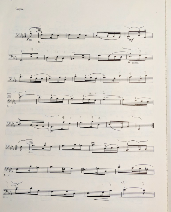Bach Suite #5, Tortelier edition