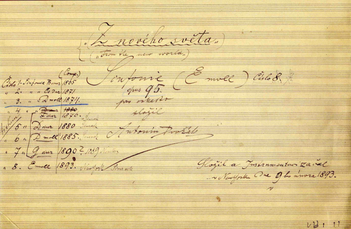 Autograph of Dvořák’s Symphony No. 9
