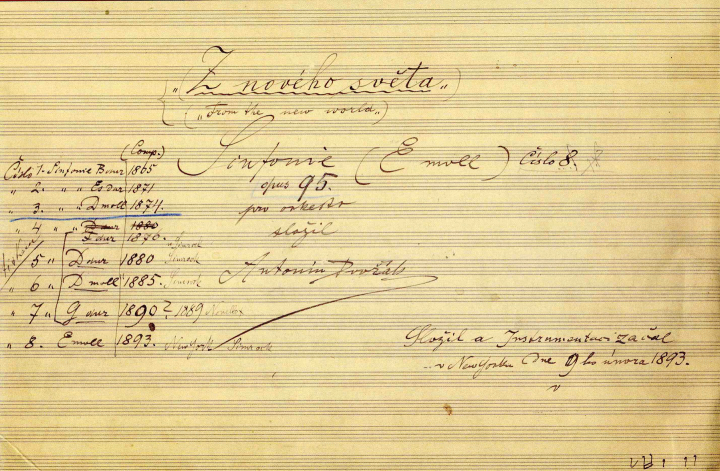 Autograph of Dvořák’s Symphony No. 9 Autograph of Dvořák’s Symphony No. 9
