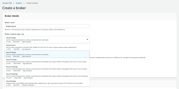 Launching an Amazon MQ broker Launching an Amazon MQ broker