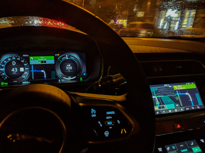 Jaguar I-Pace map display