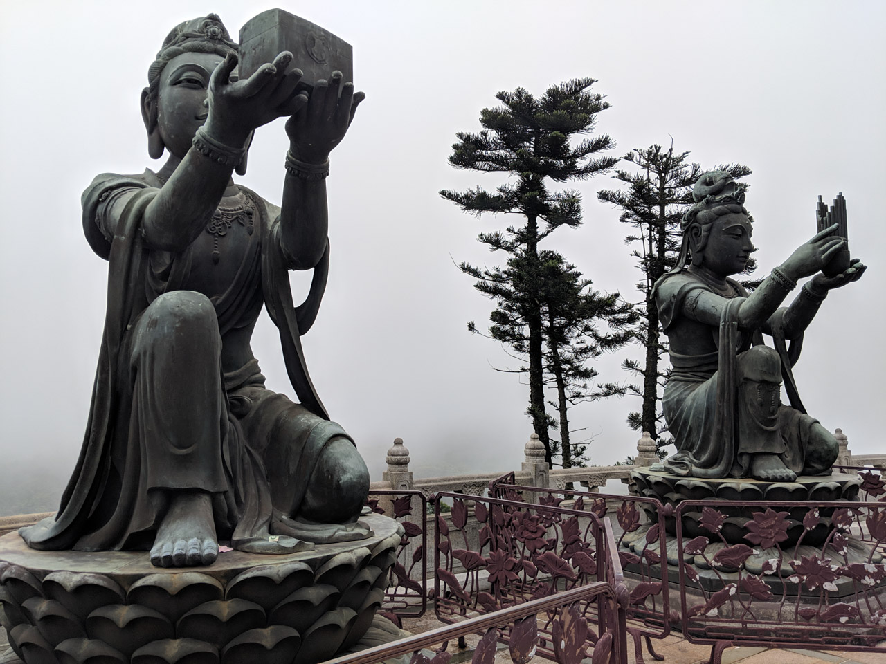 Statues around the Tian Tan Buddha
