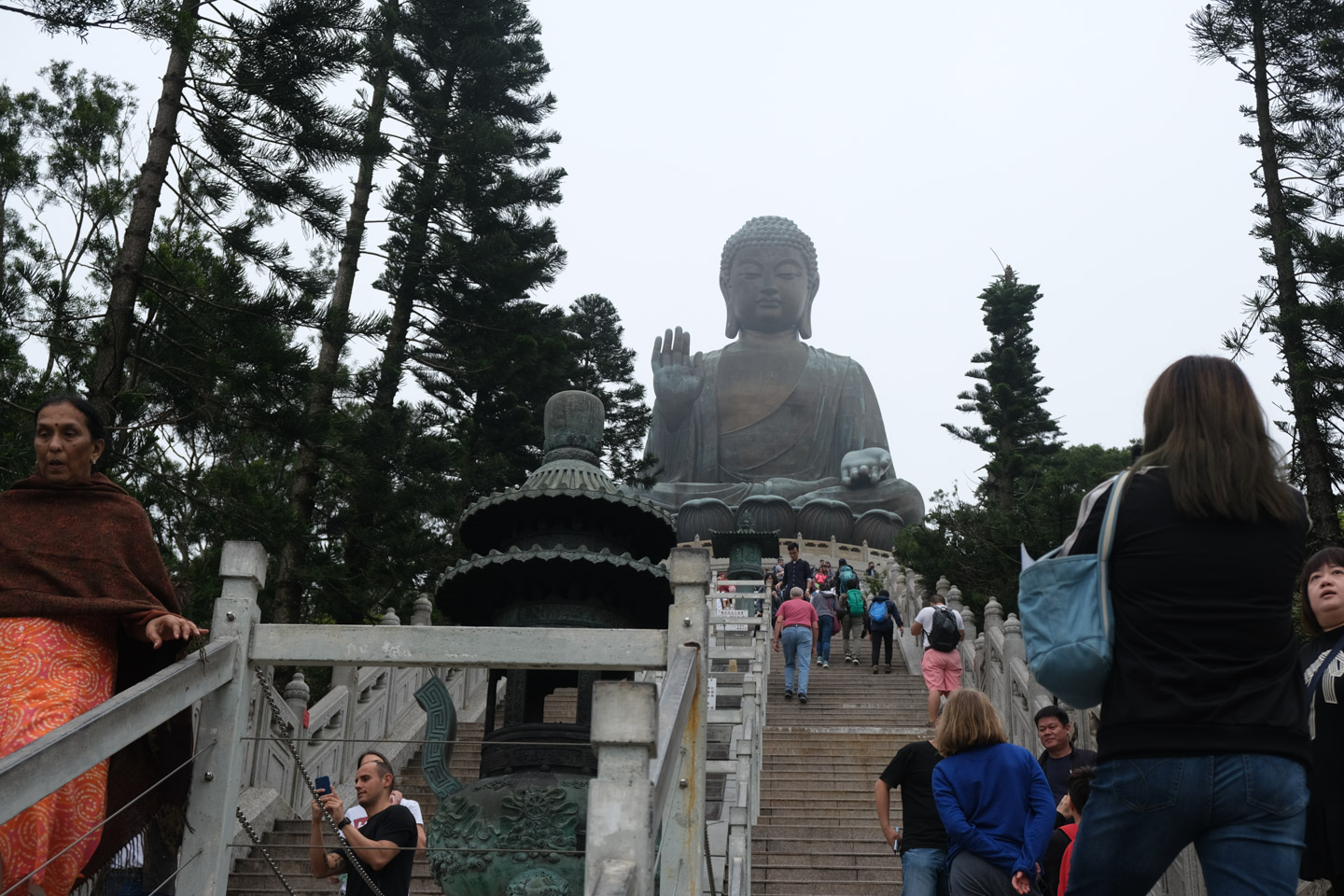 The stairs up to the Tian Tan Buddha