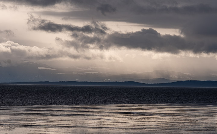 Looking across the Straight of Georgia from Iona Park, Vancouver