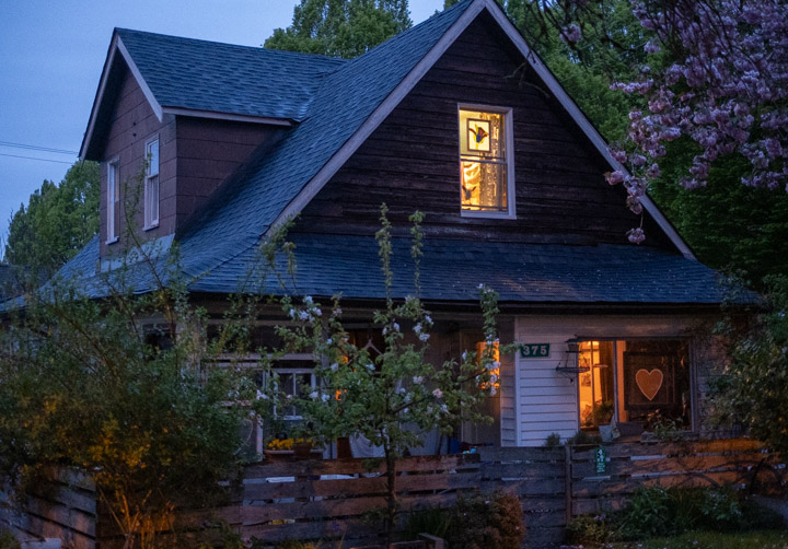 Old East Vancouver house at twilight