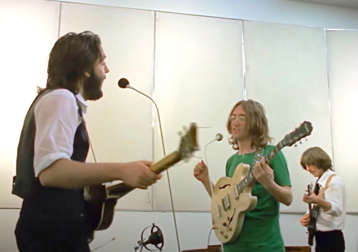 Paul, John, and George on guitar