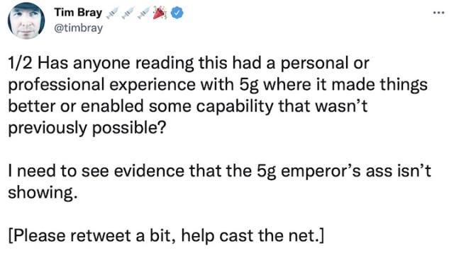 Asking Twitter about 5G