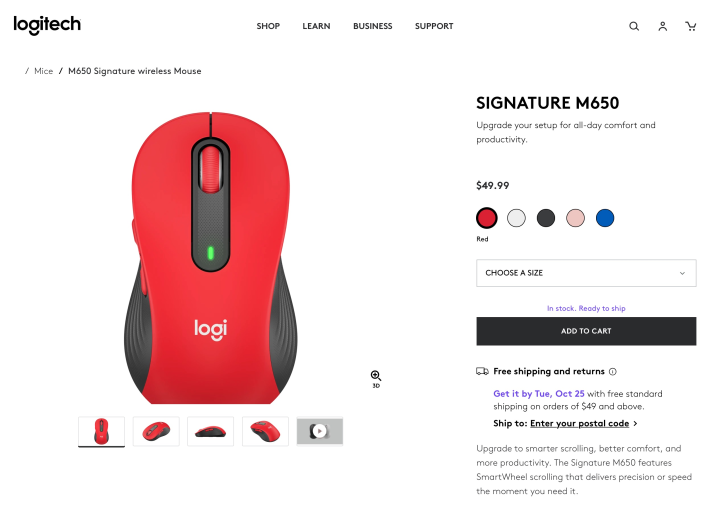 Logitech Signature M650 mouse for sale