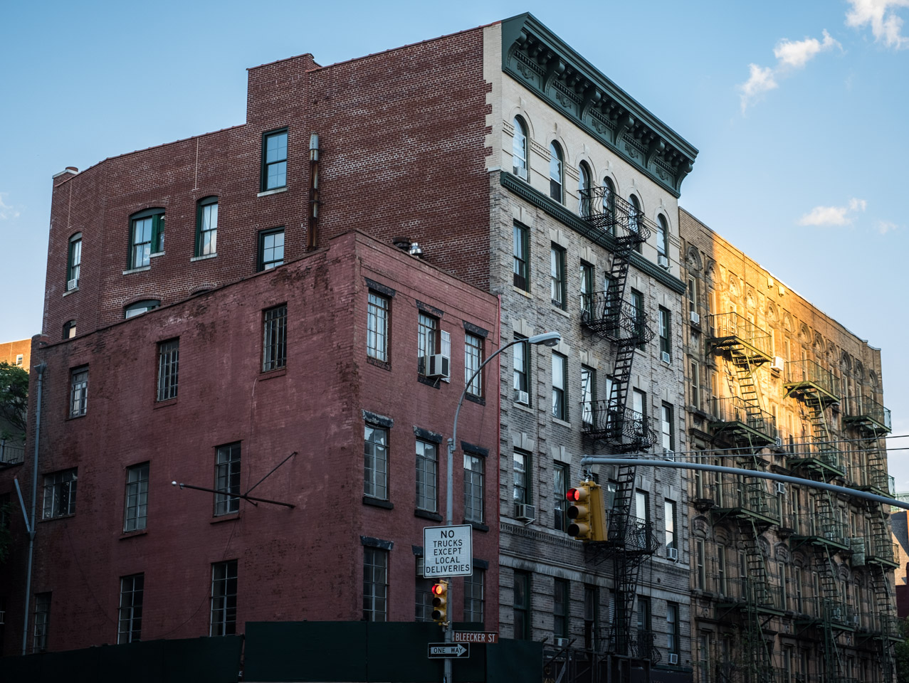 Brick buildings on Bleeker street in lower Manhattan