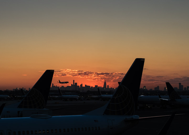 Sunset at Newark Airport
